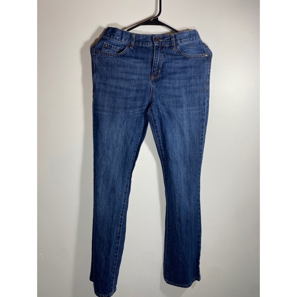 The Childrens Place Boys Blue Bootcut Jeans Slim Fit Size 16 Dark Wash Denim